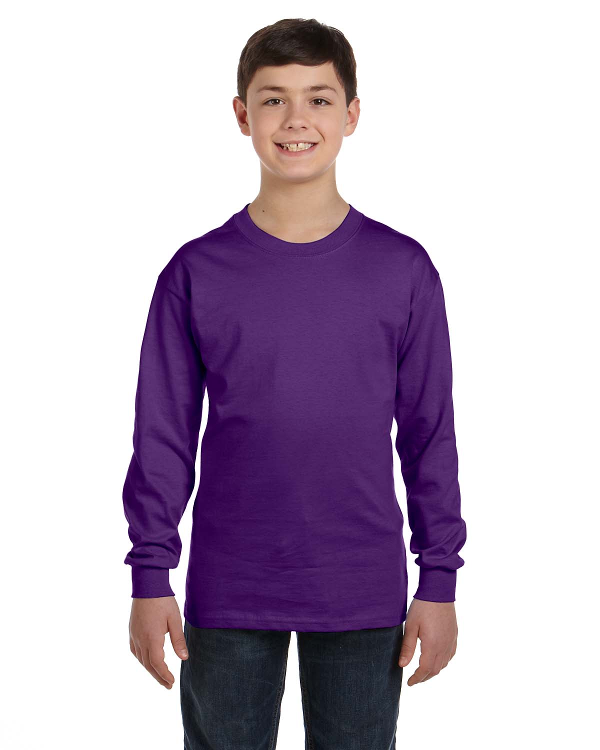 Gildan T-Shirt à Manches Longues Col Rond Sans Couture pour Grands Garçons, Style G5400B