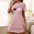 thumbnail image 2 of Pyjama en Soie pour Femmes Chemises de Nuit pour Femmes Manches Courtes Chemises de Nuit pour Dormir Nuisette à Enfiler Douce Mignonne Robe de Nuit Imprimée Robes pour Femmes Tenue de Nuit Robe de Pyjama m, 2 of 5