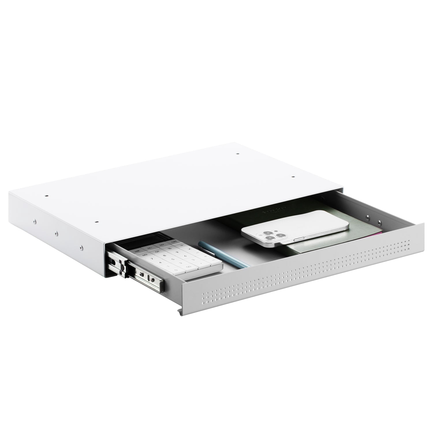 Desky Tiroir Ultra Mince sous le Bureau - Sans Espace / Blanc