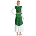 thumbnail image 2 of Nyeemya Robe de Danse Sans Manches Métallique Ourlet Irrégulier Vert L/TG, 2 of 7