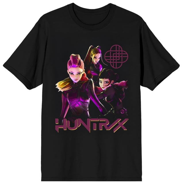 KPop Demon Hunters Huntr X Plus Forts Ensemble Adulte Noir Col Rond Manches Courtes T-Shirt-TTG