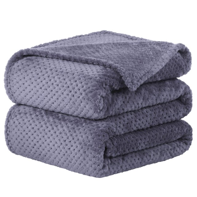 Unique Bargains Luxury Fleece Bed Blanket Woven Mesh