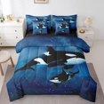 thumbnail image 1 of YST Ocean Killer Whale 7-Piece Bedding Set, Blue Galaxy Stars, King, 1 of 4