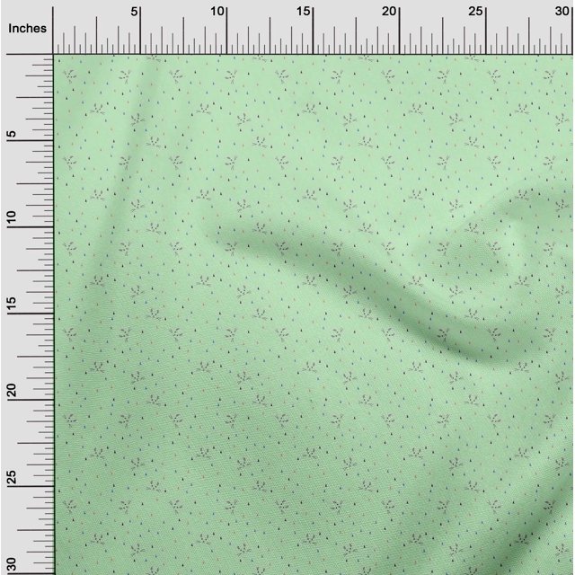 oneOone Georgette Viscose Fabric Triangle & Cat Face Animal Fabric Prints by Yard 42 Inch Wide