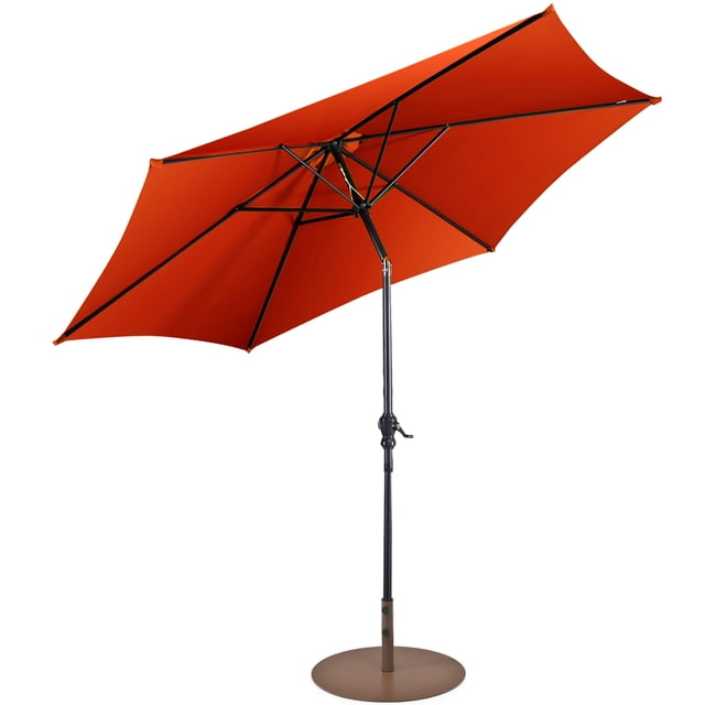 Costway Parasol de Patio 10 Pi pour l'Extérieur avec Support de Parasol Rond Robuste de 59 Lb