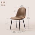 thumbnail image 3 of HOMCOM Retro Dining Chairs Set of 4 with PU Leather Upholstery, Steel Frame, 3 of 10