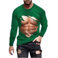 thumbnail image 1 of T-Shirts Sans Manches pour Hommes T-Shirt Révélateur de Muscles pour Hommes T-Shirt 3D Imprimé Non Positionné à Manches Longues Col Rond T-Shirt Décontracté Haut Blouses T-Shirts en Coton pour Hommes T-Shirts d'Été pour Hommes, 1 of 5