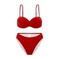 thumbnail image 4 of Women's High Waisted Bikini Two Piece Swimsuit - Vintage Retro Ruched Print Design - Push Up Support with Boyshorts Bottom, 4 of 5