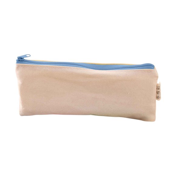 Blank Cotton Canvas Pencil Case Pen Bag for Drawing DIY Painting Large Capacity Student Stationery Organizer Pouch for Pens Pencils Rulers Erasers Cosmetics Makeup Storage Travel Office School