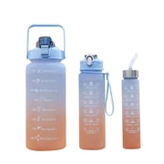 Dvkptbk Water bottle Space Cup Plastic Sports Fitness Outdoor Sports Water Cup Gradient Handle Water Bottle Student Water Bottle 3-piece Set