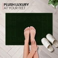 thumbnail image 3 of Canadian Linen Everest Bathmats, 2 Pack, 20"x30", Lightweight Soft Absorbent Cotton Quick Dry Washable Shower Mats with Greek Key Design, Hunter Green, 3 of 9