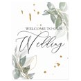 thumbnail image 1 of Darling Souvenir MADE WITH LOVE Leaf With Gold FlakesLargeWelcomeSign, Decorative PosterWelcomeTo Our Wedding Poster For Easel Wedding Collection- 18x12, 1 of 5