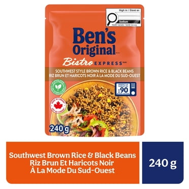 BEN'S ORIGINAL Rice & Pulses Brown Rice & Black Beans Side Dish, 240g Pouch