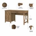 thumbnail image 3 of Bush Furniture Key West 54W Computer Desk with Storage and 2 Drawer Lateral File Cabinet in Linen White Oak, 3 of 6