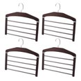 thumbnail image 1 of Miangastore 4pcs Multifunctional Non-slip Wooden Hanger Clothes Pants Drying Hanger, 1 of 8