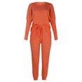 thumbnail image 4 of Innerwin Loungwear Elastic Waist Ladies Nightwear Sleep Drawstring With Pockets Sleepwear Orange XL, 4 of 6