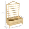 thumbnail image 3 of Outsunny 59' Raised Garden Bed Wooden Planters Box with Trellis, Natural, 3 of 10