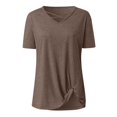 thumbnail image 4 of Birdeem T-Shirt Blouse à Manches Courtes à Col en V Uni pour Femmes, Coupe Ample, 4 of 6