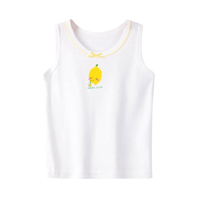 MIASHUI Débardeurs Graphiques Sans Manches pour Tout-Petites Filles, Camisoles pour Enfants Filles, Jaune, 10-11 Ans