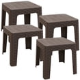 thumbnail image 1 of Sunnydaze 18" Square Polypropylene Outdoor Patio Side Table - Brown - Set of 4, 1 of 10