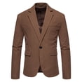 thumbnail image 1 of BOBOGOJP Veston pour Homme Coupe Régulière Mode Personnalité Veston Décontracté Blazer (Coffee,m), 1 of 5