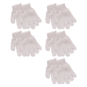 Exfoliating Gloves 10PCS Bath Gloves 5 Pairs, Natural Mitts Gloves for Men and Women Use