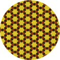 thumbnail image 1 of Ahgly Company Tapis Rond Lavable en Machine Intérieur Transitionnel Jaune Profond, 6 Pieds Rond, 1 of 7