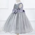 thumbnail image 3 of B91xZ Robe Décontractée pour Filles Robe de Fête Décontractée Imprimée Robe Tournoyante pour Enfants, Gris 9-10 Ans, 3 of 4