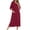 Wine, variant on Pitauce Womens Zipper Up Robes Crewneck Side Slit Nightgown 3/4 Sleeve Bathrobes Lounge House Coats with Pockets
