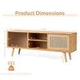 thumbnail image 4 of Costway Modern TV Stand Entertainment Center Media Console w/Rattan  Glass Sliding Doors, 4 of 10