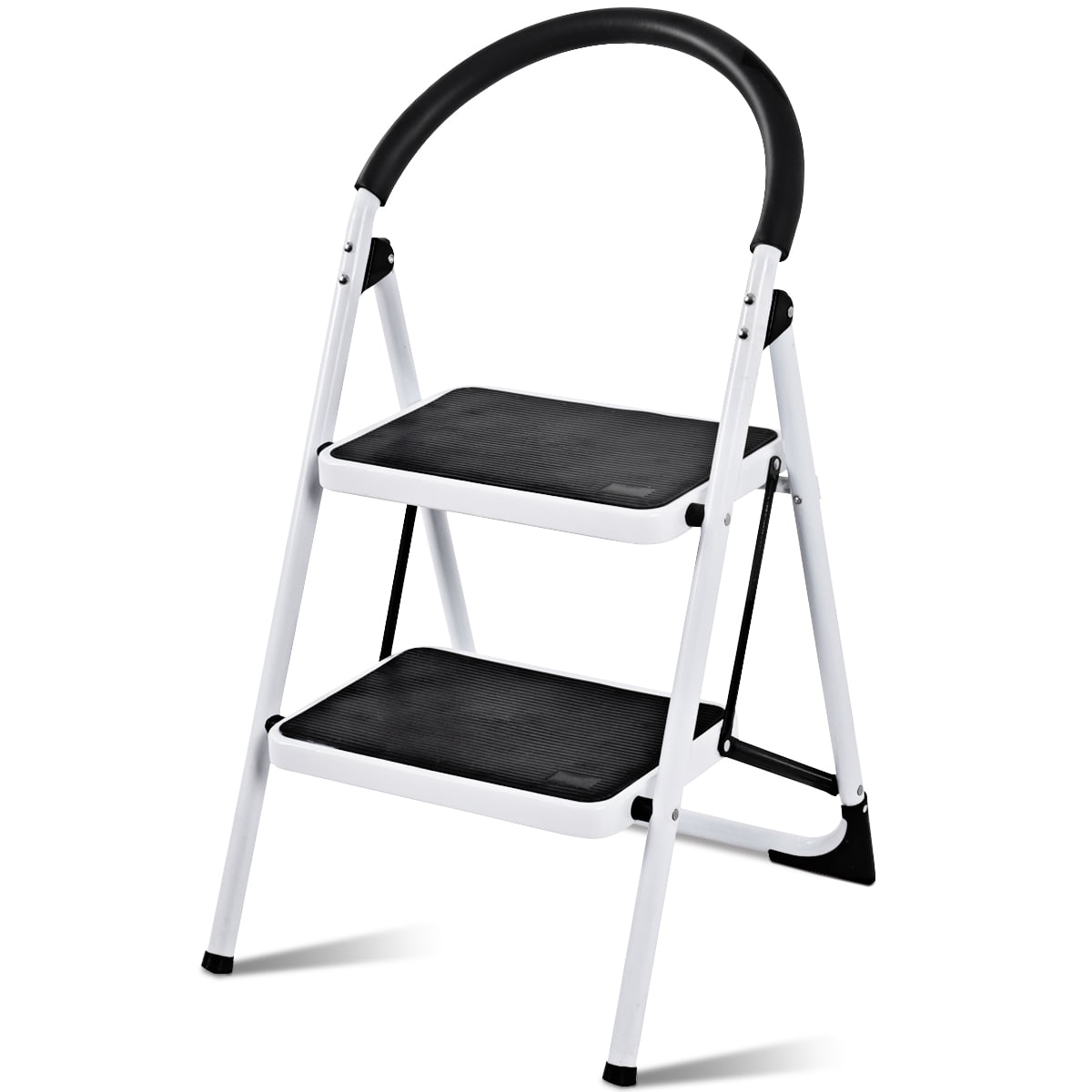 Patiojoy 2 Steps  Folding Ladder 330Lbs Heavy Duty Stool Portable Lightweight