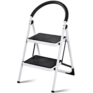 Patiojoy 2 Steps  Folding Ladder 330Lbs Heavy Duty Stool Portable Lightweight