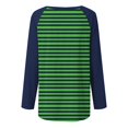thumbnail image 5 of Blouses pour Femmes Chic Décontracté Femmes Chandail à Rayures Surdimensionné Manches Raglan Longues Col Rond Chandails à Enfiler Chemises 2024 Automne Chandail à Enfiler Tunique Ample Hauts S-109 Vert TTG, 5 of 5