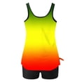 thumbnail image 3 of UPPADA 2 Piece Full Coverage Swimsuits for Women Floral Athleti Crewneck Bathing Suits High Waisted Tummy Control Modest Swimwear Comfy Tankini Top with Shorts Ladies Swim Dress Orange,M, 3 of 5