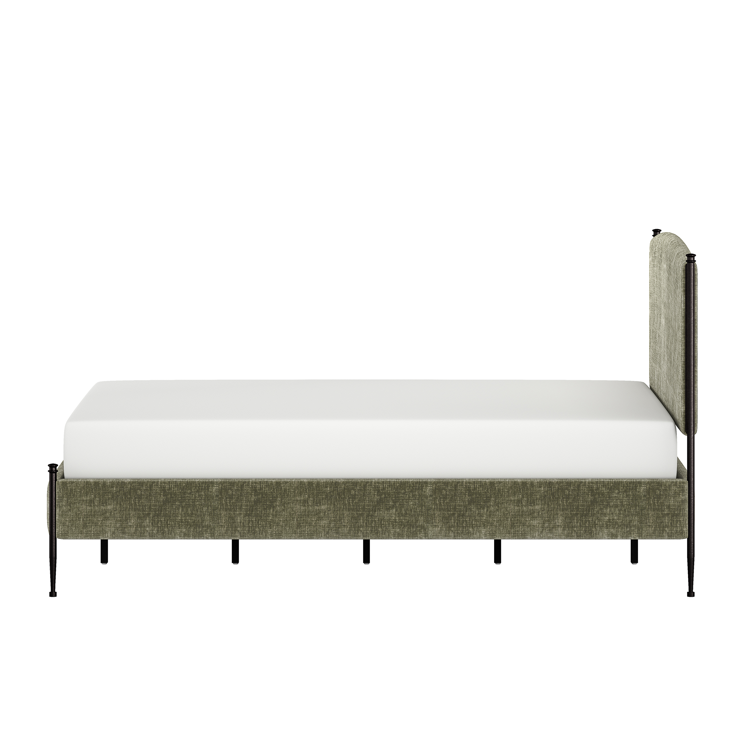 Better Homes & Gardens Ambrose Upholstered King Bed, Forest Velvet and Forged Iron