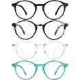 thumbnail image 1 of Blue Light Blocking Glasses Men Women Vintage Computer Glasses Blue Light Protection Round Rim Frame Anti Eyestrain Blue Light Blocker Eyeglasses (4 Pack), 1 of 6