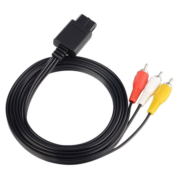 TIMIFIS New AV Audio Video Adapter Cable Cord for SNES Super NES Nintendo N64 Game Cube Gift