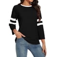 thumbnail image 3 of Timegard Hauts pour Femmes Grande Taille Col Rond Manches 3/4 T-Shirts Confortables Tunique Décontractée pour Porter avec des Leggings, 3 of 5