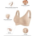 thumbnail image 2 of 3 Pack Women Plus Size Push-Up Bras No Underwire T-Shirt Bralettes Ribbed Full Coverage Sports Everyday Bras Multicolor, 40/90BCD, 2 of 4
