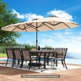 thumbnail image 2 of Costway 15.5 FT Extra-Large Patio Umbrella with LED Solar Lights & 12 Heavy-Duty Ribs Beige, 2 of 10