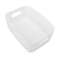 thumbnail image 4 of Plastic Bin, PP Material Storage Basket Glossy  White Large  for Bedroom, 4 of 8