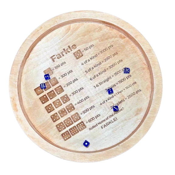 MVRLSH Liquidation! Plateau de dés Plateau de Jeu de dés Classique avec 6 dés 7/14 Pouces Jeu Familial Classique en Bois Plateau de dés en Bois pour Fête en Famille Voyage Jeu de Société Cadeau