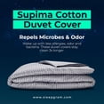 thumbnail image 2 of Sleepgram Housse de Couette en Coton Supima 400 Fils, Grand Lit, Rayure Grise, 2 of 6