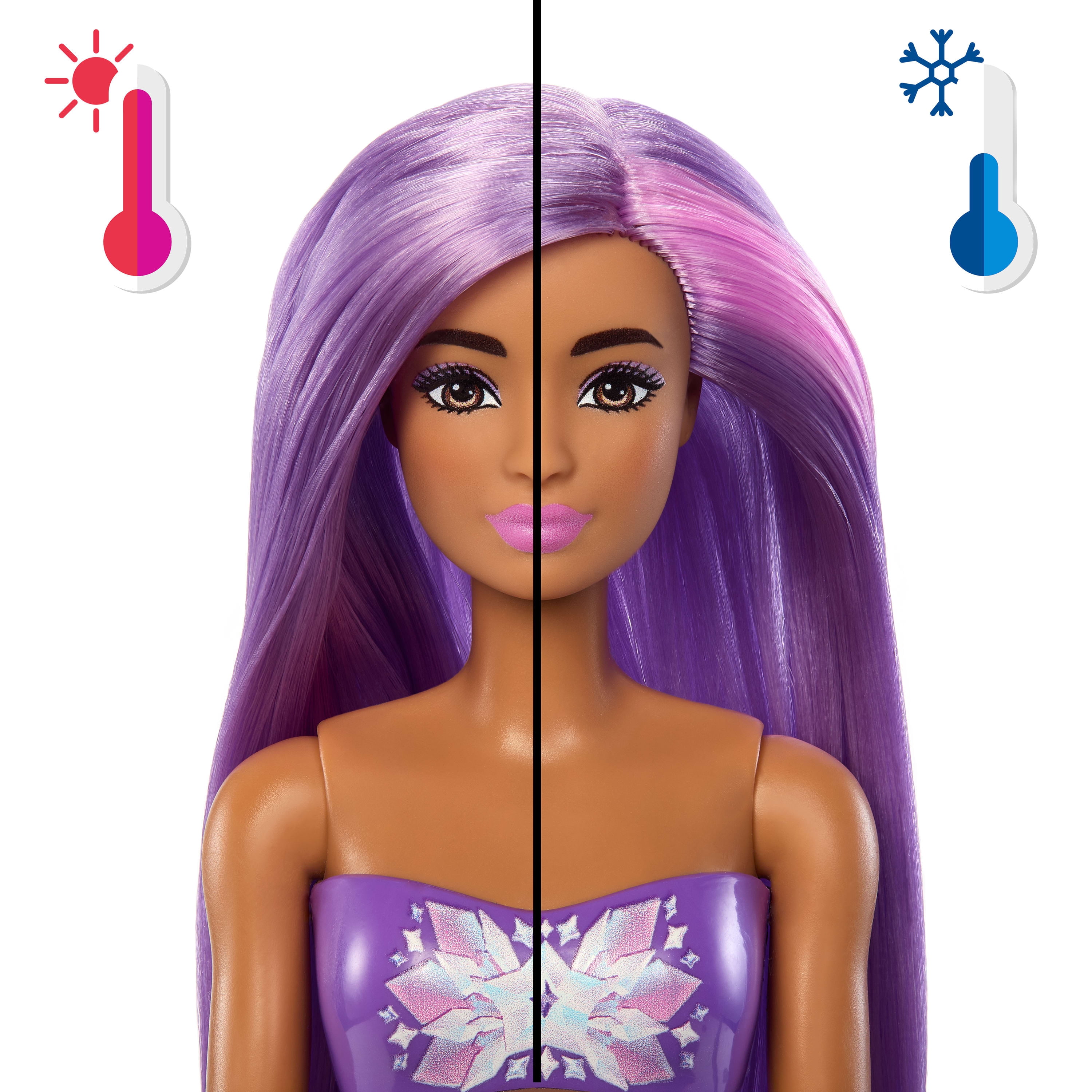 Barbie Poupée Barbie Color Reveal Sirène avec accessoires, 6 surprises (les styles peuvent varier)