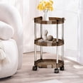thumbnail image 2 of WRKEKC Clearance 3-Tier Rolling Storage Cart - Rotating Floor Shelf for Snacks/Toiletries, Universal Wheels, 2 of 6