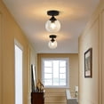 thumbnail image 4 of KCO Lighting Black Globe Semi Flush Mount Ceiling Light, Amber Glass Ceiling Light, Mid Century Modern Overhead Light, 4 of 8