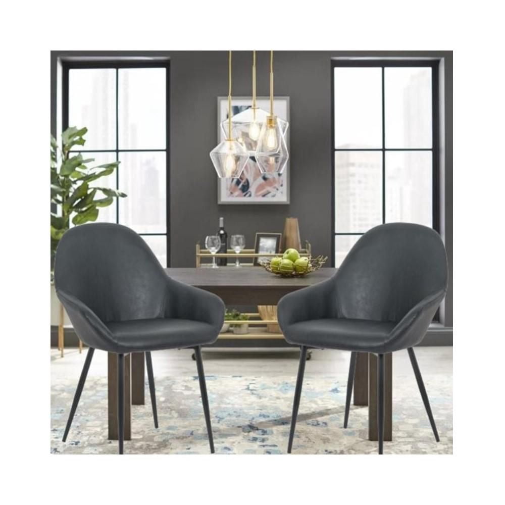 Plata Import Burson Arm Chair in Black for Dining Area