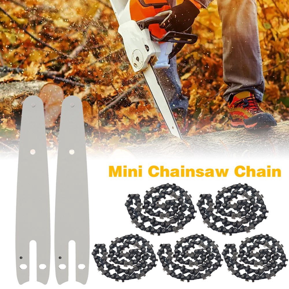Chainsaw Chain 6 Inch Mini Chain Saw Chain Wear Resistant Heavy Duty Chainsaw Chain Guide Bar Carpenter Woodworking Tool for Wood Branch Cutting