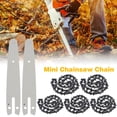 thumbnail image 1 of Chainsaw Chain 6 Inch Mini Chain Saw Chain Wear Resistant Heavy Duty Chainsaw Chain Guide Bar Carpenter Woodworking Tool for Wood Branch Cutting, 1 of 6
