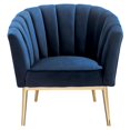 thumbnail image 3 of ACME Colla Velvet Upholstery Accent Chair in Midnight Blue and Gold, 3 of 7